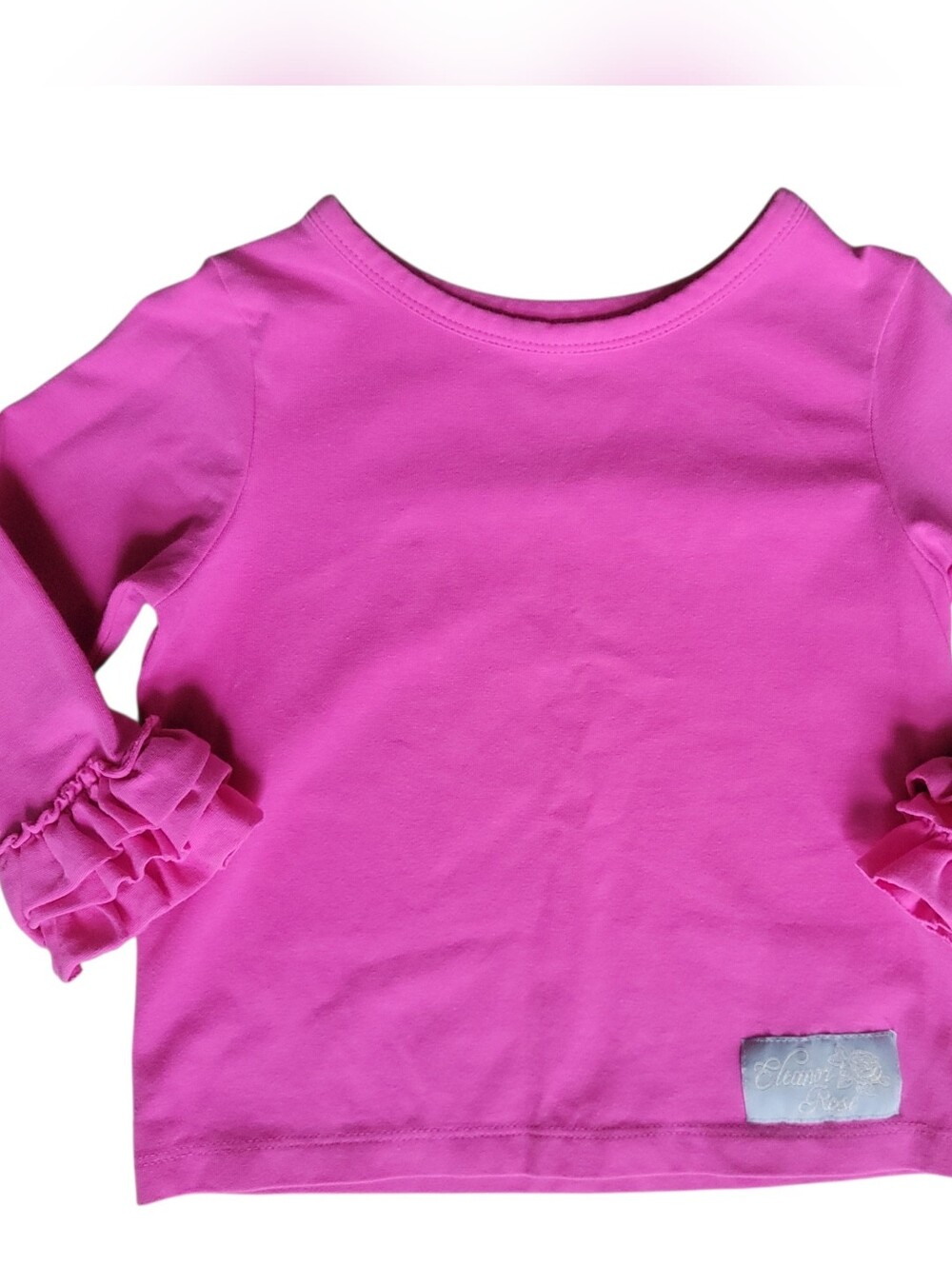 Eleanor Rose Girls Carlie Cotton Ruffle Sleeve Top Pink Size 3-4 Cottagecore